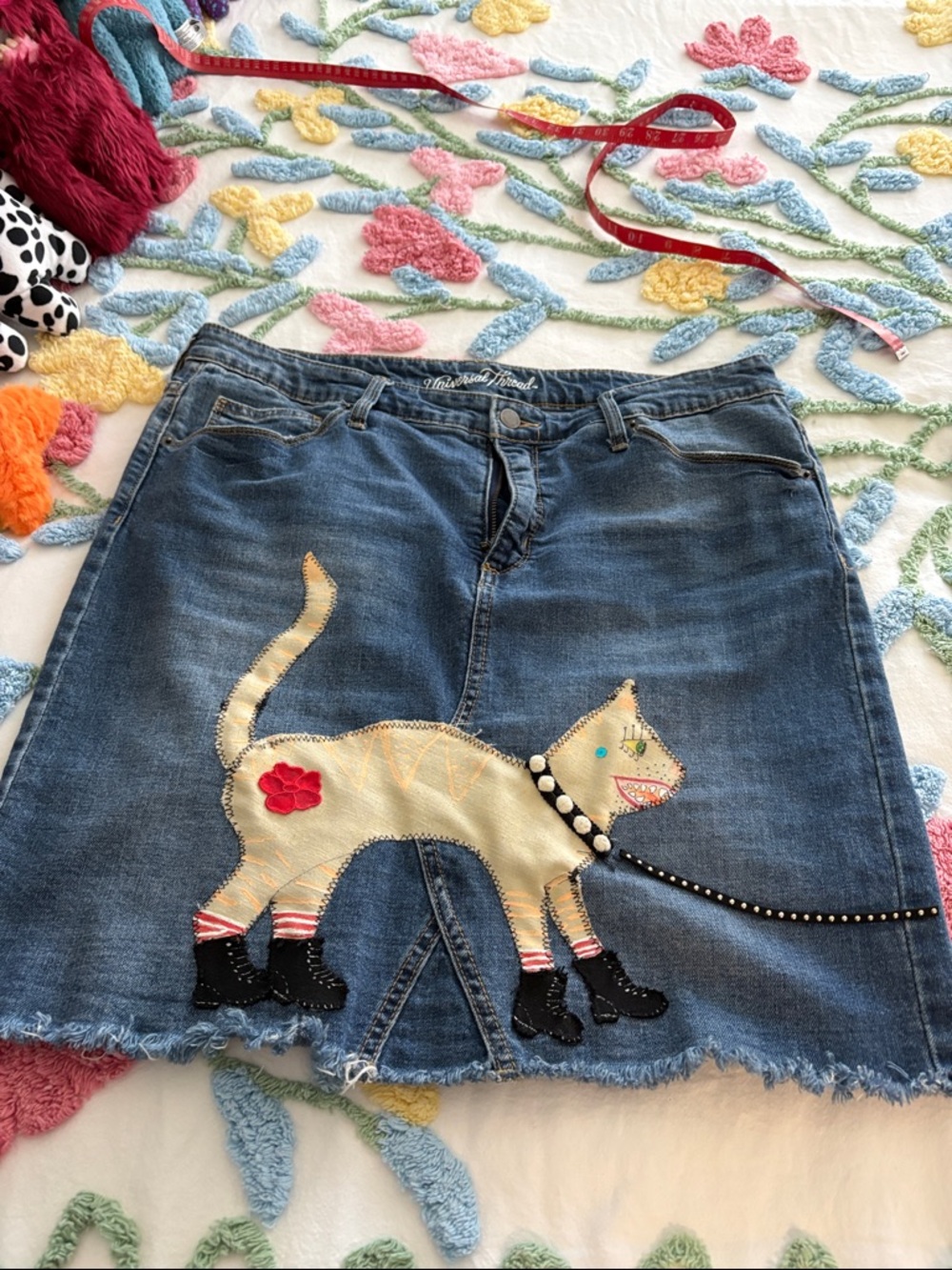 Art to Wear denim Cat skirt 14/16